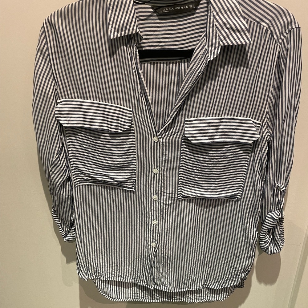 Zara striped button up shirt